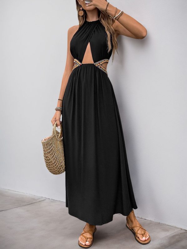 Perfee Cutout Grecian Neck Tied Back Dress - Image 4