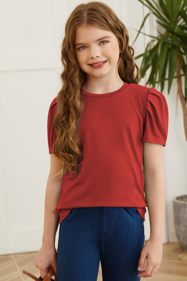 Round Neck Puff Sleeve T-Shirt - Image 2
