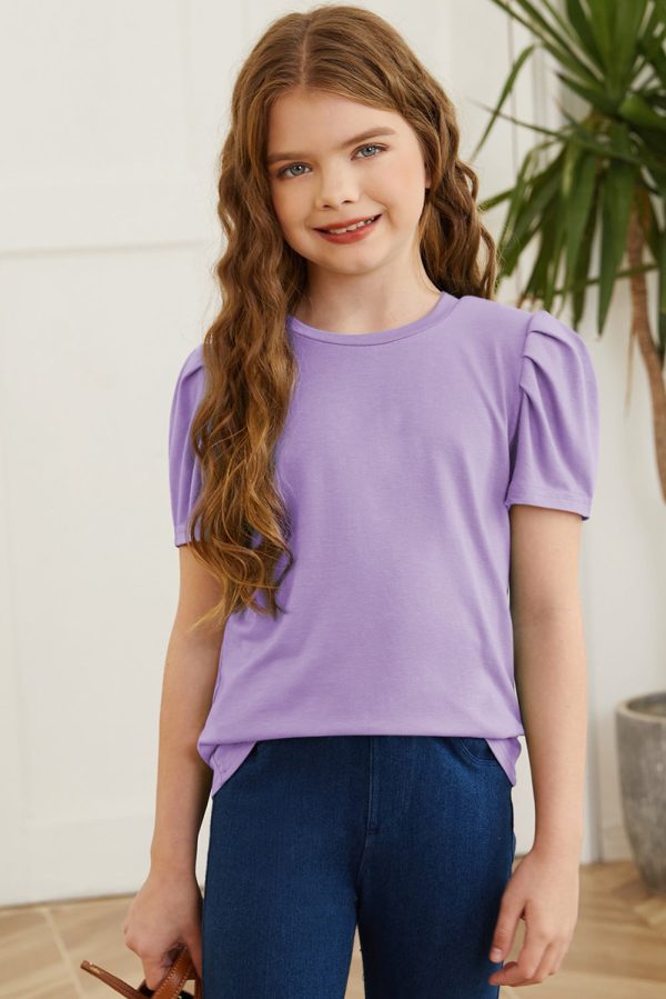 Round Neck Puff Sleeve T-Shirt - Image 8