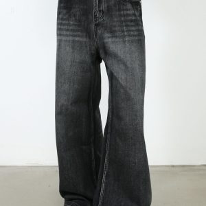 Men's Wide Leg Jeans with Pockets