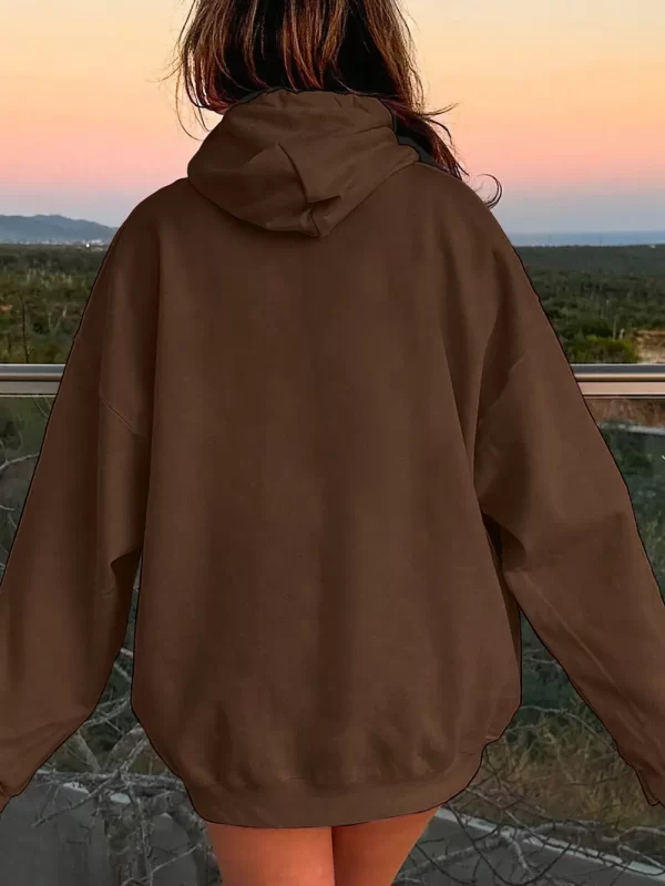 Drawstring Dropped Shoulder Hoodie - Image 18