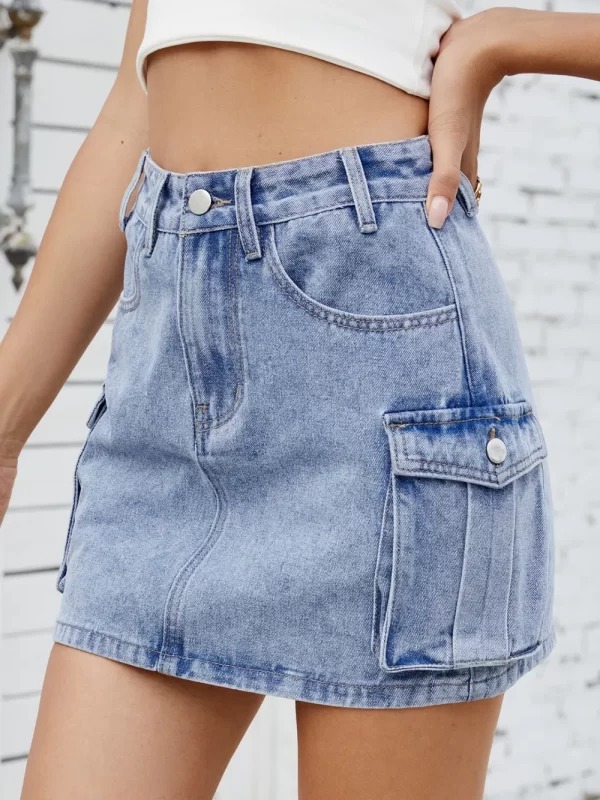 Cargo Denim Skirt - Image 10