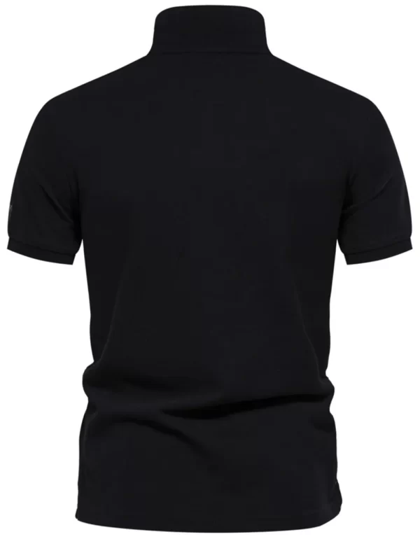 Men's Collared Neck Geometric Embroidered Polo - Image 5