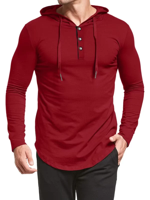 Men's Plus Size Drawstring Long Sleeve Hoodie - Image 4