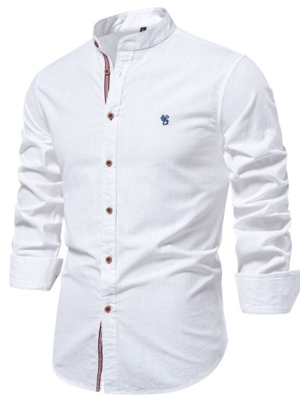 Men's Full Size Button Down Embroidered Shirt Plus Size - Image 6