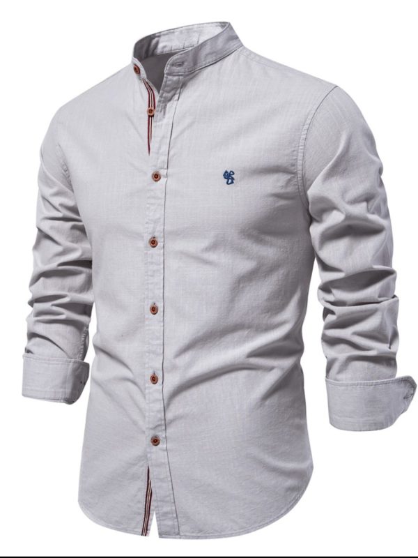 Men's Full Size Button Down Embroidered Shirt Plus Size - Image 8