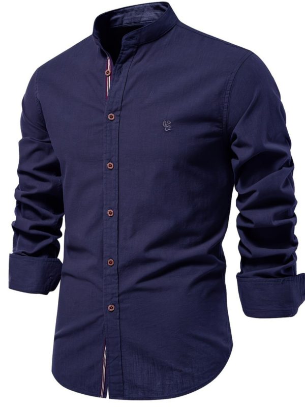 Men's Full Size Button Down Embroidered Shirt Plus Size - Image 7