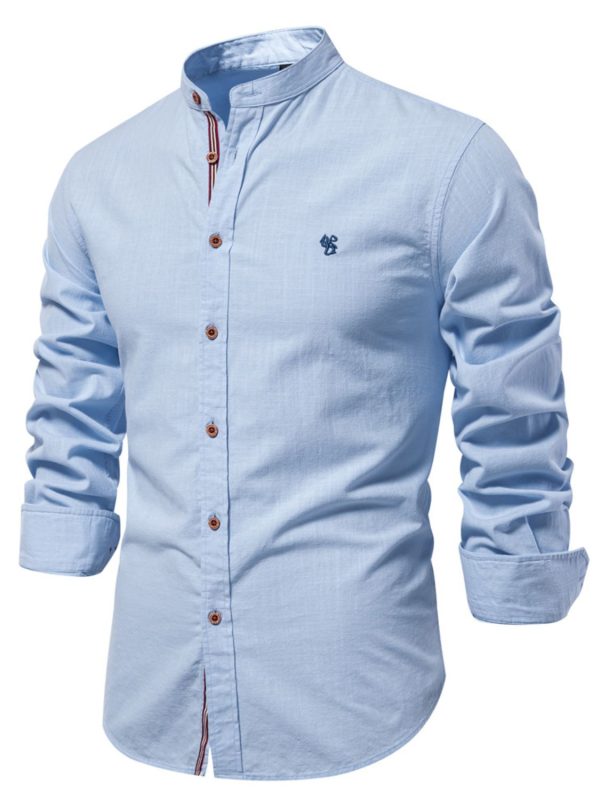Men's Full Size Button Down Embroidered Shirt Plus Size - Image 2