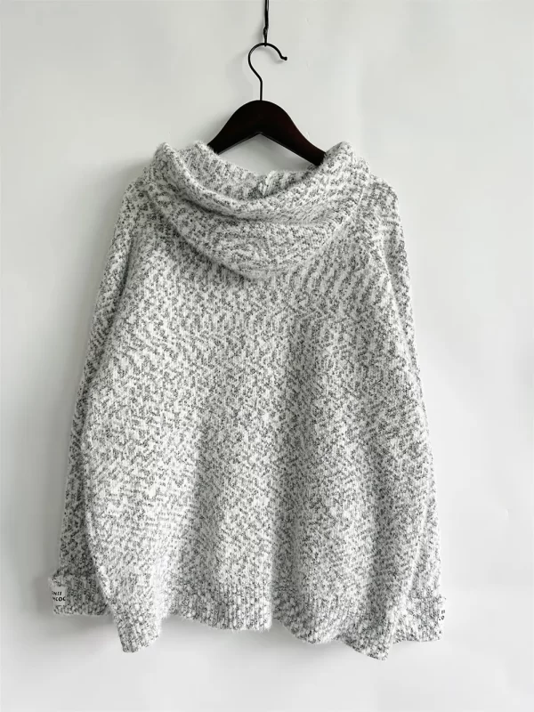 Zip Up Drawstring Long Sleeve Hooded Sweater - Image 7