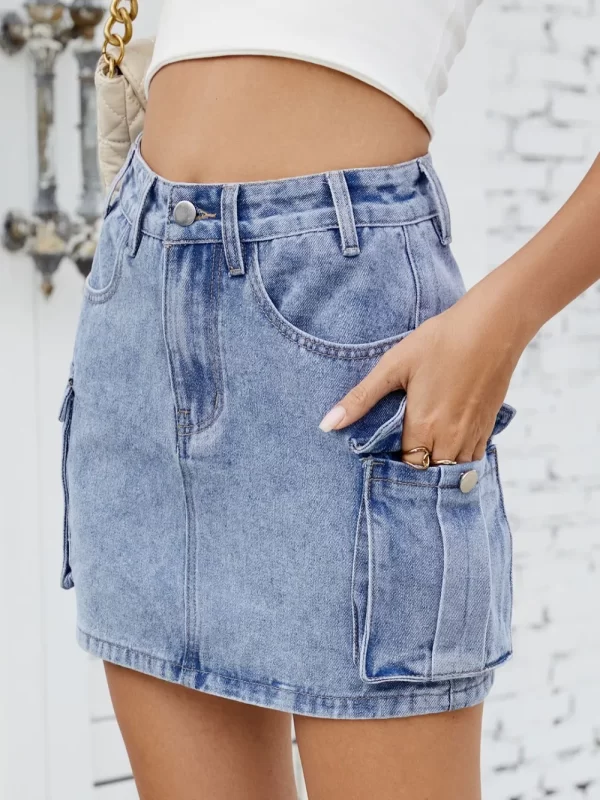 Cargo Denim Skirt - Image 11