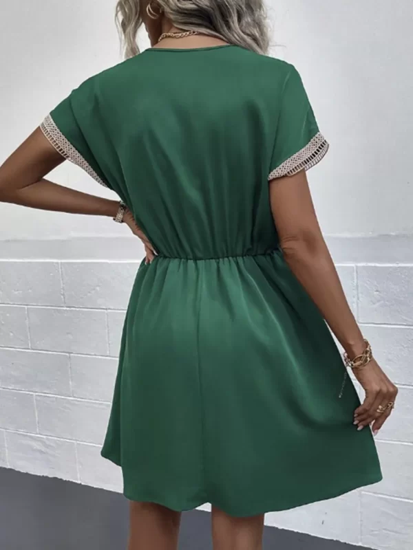 Full Size V-Neck Short Sleeve Dress Plus Size - Image 2