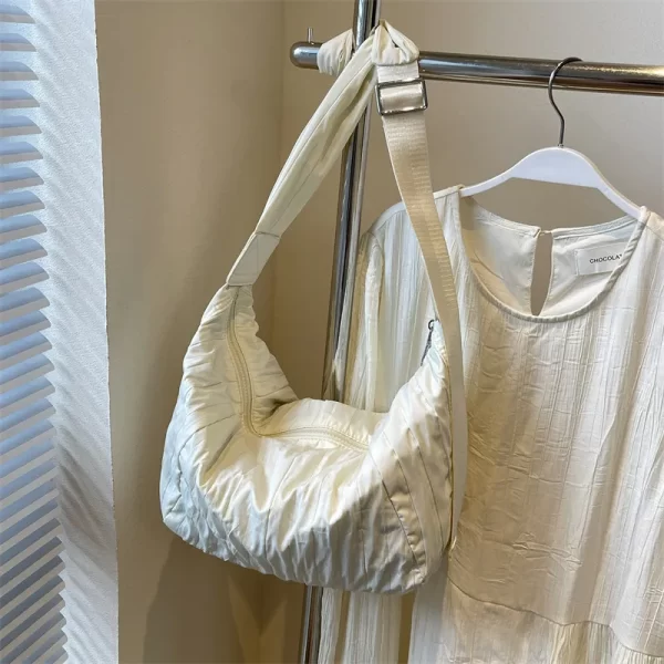 Pleated Dumpling Crossbody Bag - Image 7
