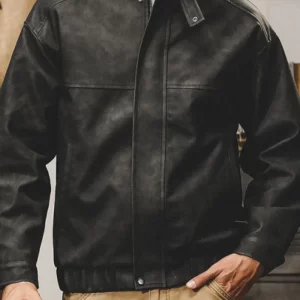 Men's Plus Size Zip Up Stand Collar Biker Jacket