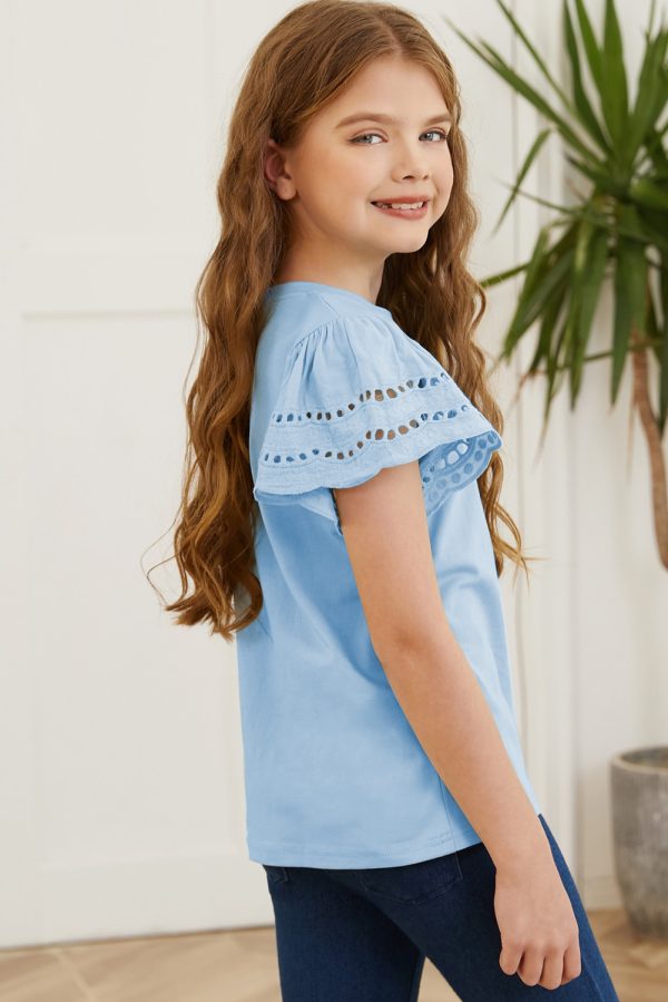 Round Neck Flutter Sleeve T-Shirt - Image 15