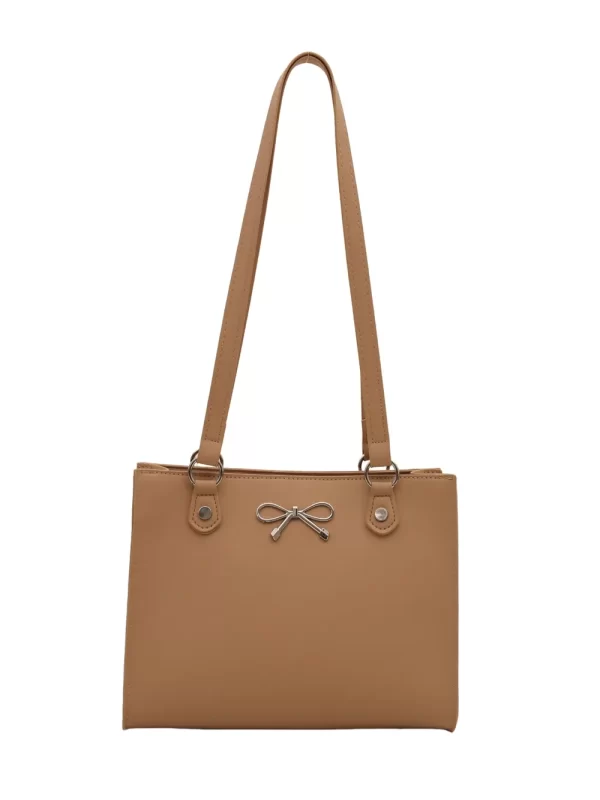 Bow PU Leather Shoulder Bag - Image 2