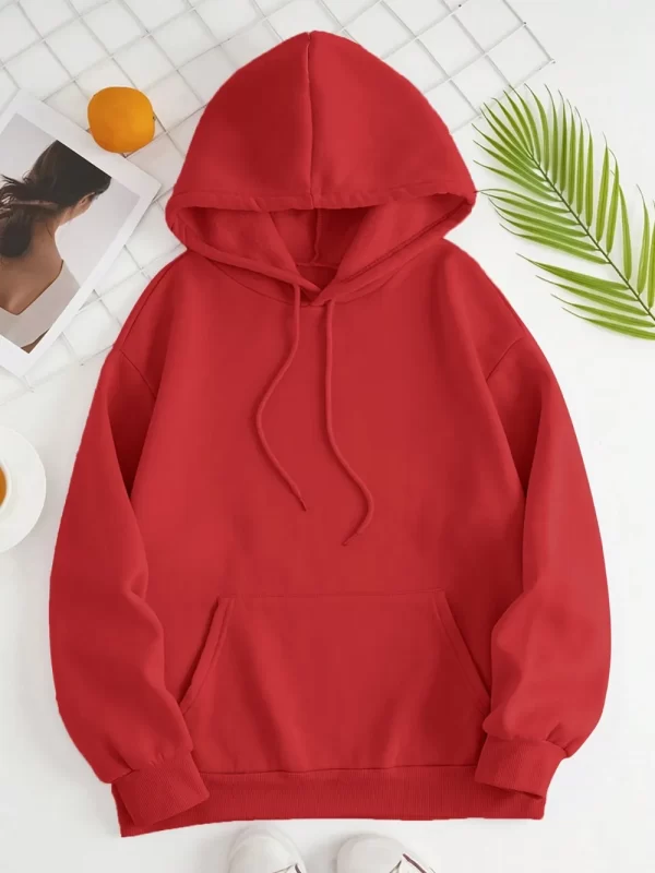 Drawstring Dropped Shoulder Hoodie - Image 6