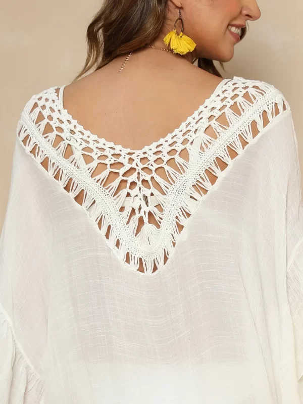 Cutout Ruffled Half Sleeve Cover-Up - Image 9