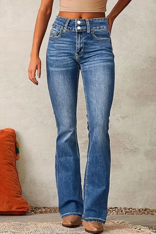 Cat Whisker Washed Bootcut Jeans - Image 7