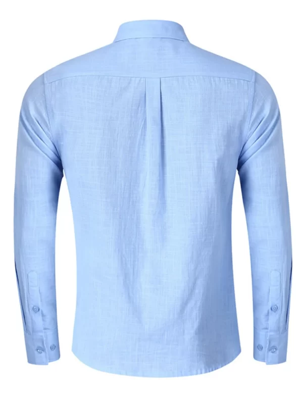 Men's Button-Down Shirt with Gingham Contrast - Image 8