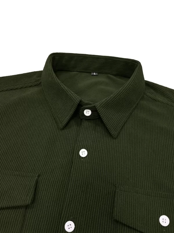Men's Casual Corduroy Button Down Shacket - Image 2
