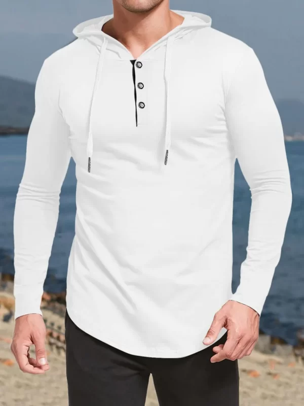Men's Plus Size Drawstring Long Sleeve Hoodie - Image 6