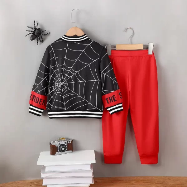 Spider Baseball Collar Top and Pants Set - Image 4