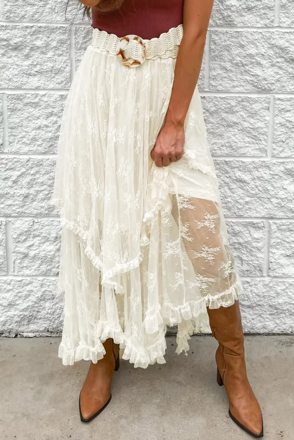 Lace Tiered Midi Skirt - Image 3