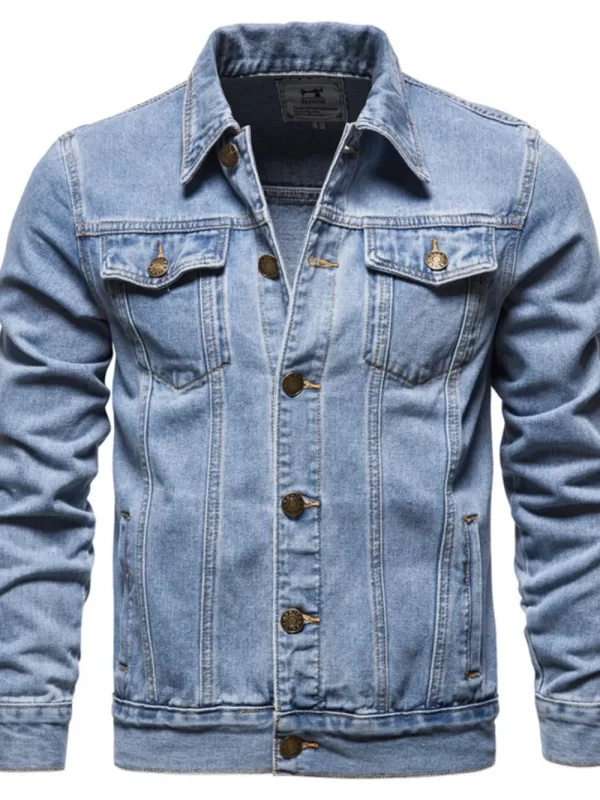 Men's Button Down Long Sleeve Denim Jacket - Image 8