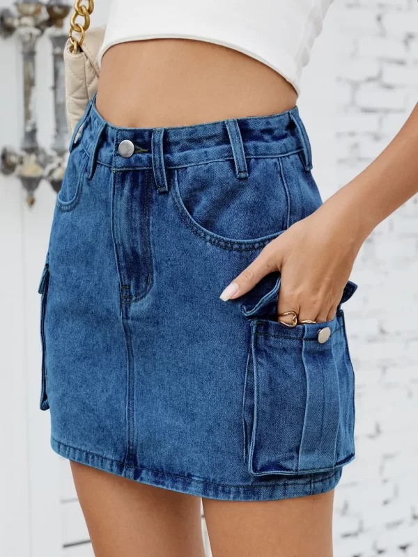 Cargo Denim Skirt - Image 6