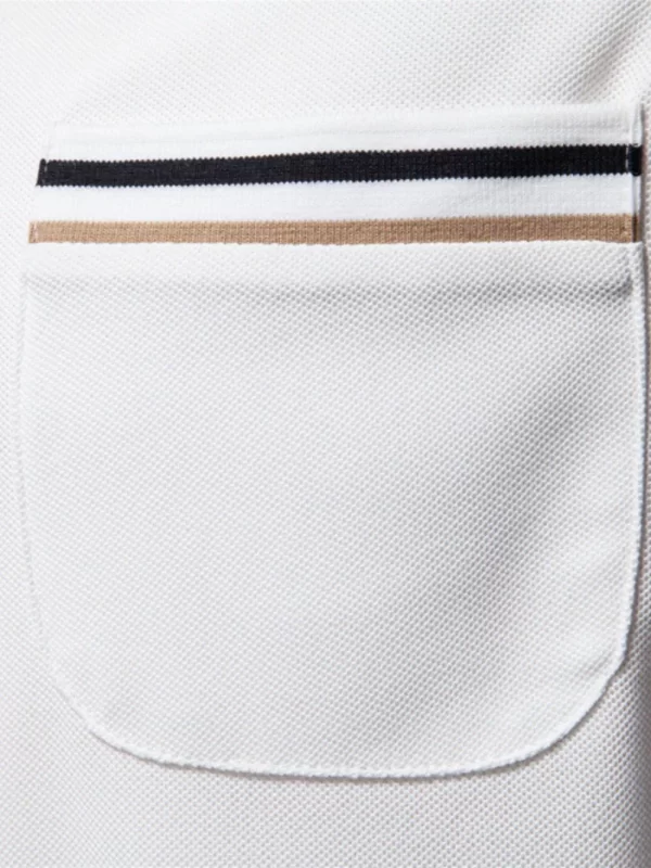 Men's Short Sleeve Collared Neck Striped Polo - Image 8