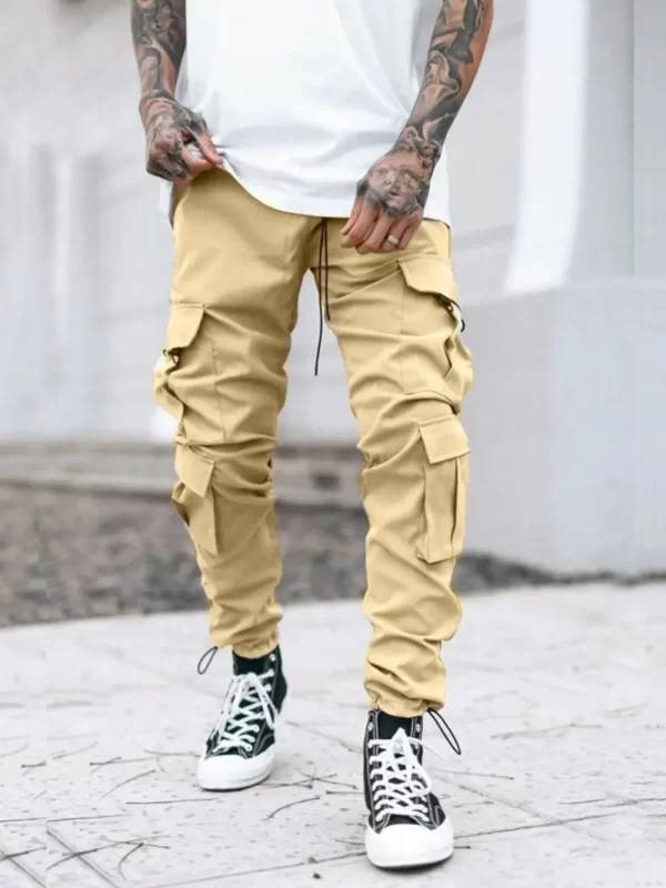 Men's Drawstring Pants with Cargo Pockets - Image 2