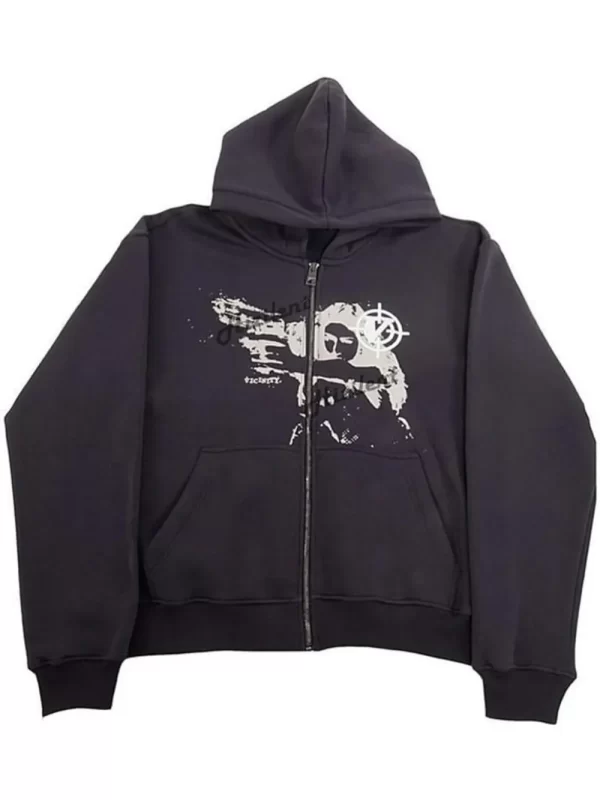 Men's Graphic Zip Up Long Sleeve Hoodie - Image 4