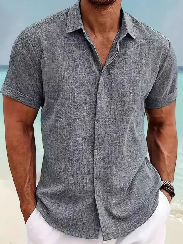 Men's Full Size Collared Neck Short Sleeve Shirt Plus Size - Image 10