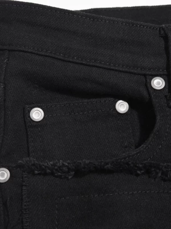 Men's Washed Distressed Panelled Jeans - Image 3