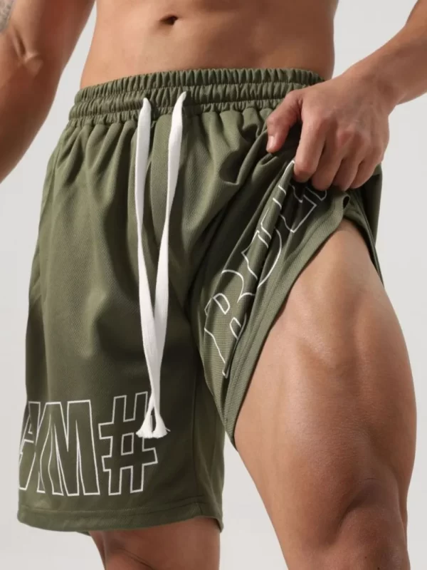 Men's Plus Size Letter Drawstring Shorts