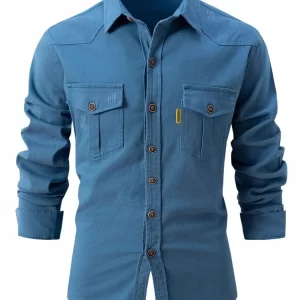 Men's Full Size Button Up Long Sleeve Shirt Plus Size
