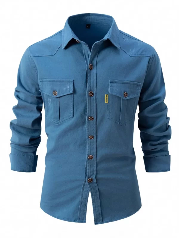 Men's Full Size Button Up Long Sleeve Shirt Plus Size - Image 4
