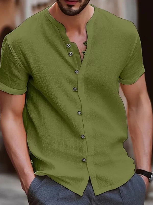 Men's Full Size Button Up Short Sleeve Shirt Plus Size - Image 3
