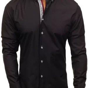 Men's Button-Down Shirt with Striped Detail