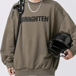 Men's Letter Graphic Round Neck Long Sleeve Sweatshirt