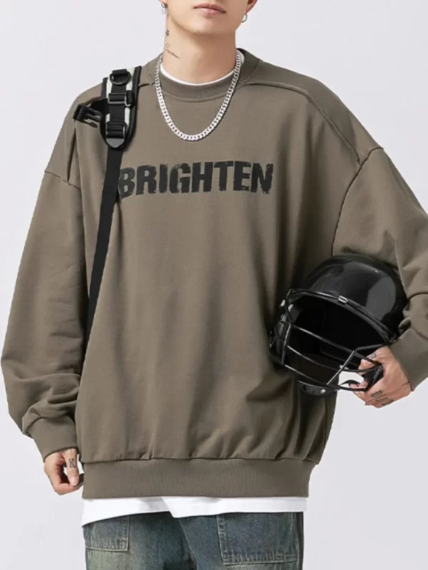 Men's Letter Graphic Round Neck Long Sleeve Sweatshirt