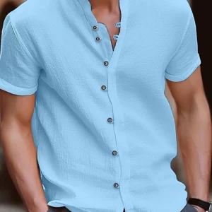 Men's Full Size Button Up Short Sleeve Shirt Plus Size