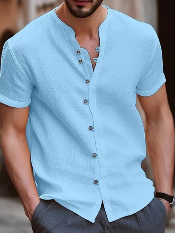 Men's Full Size Button Up Short Sleeve Shirt Plus Size