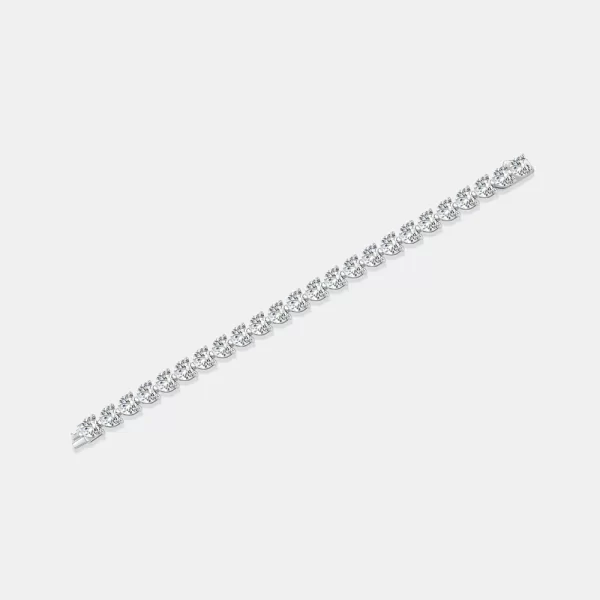 24 Carat Moissanite 925 Sterling Silver Heart Bracelet - Image 4