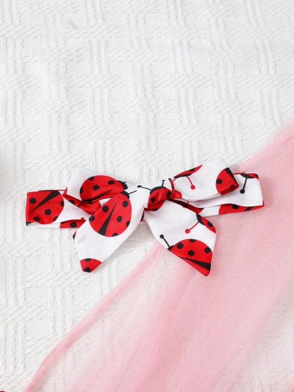 Children's Headband, Round Neck Ruffle Sleeve Top and Pants Set - Image 6