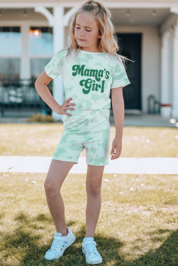 Girls Printed Letter Graphic Lounge Set - Image 5