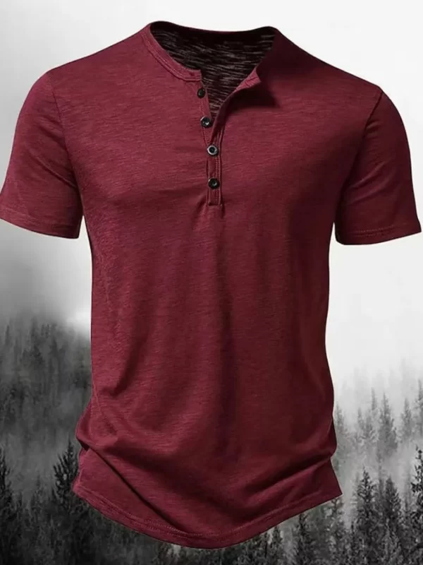 Men's Full Size Button Detail Short Sleeve Polo Plus Size - Image 5