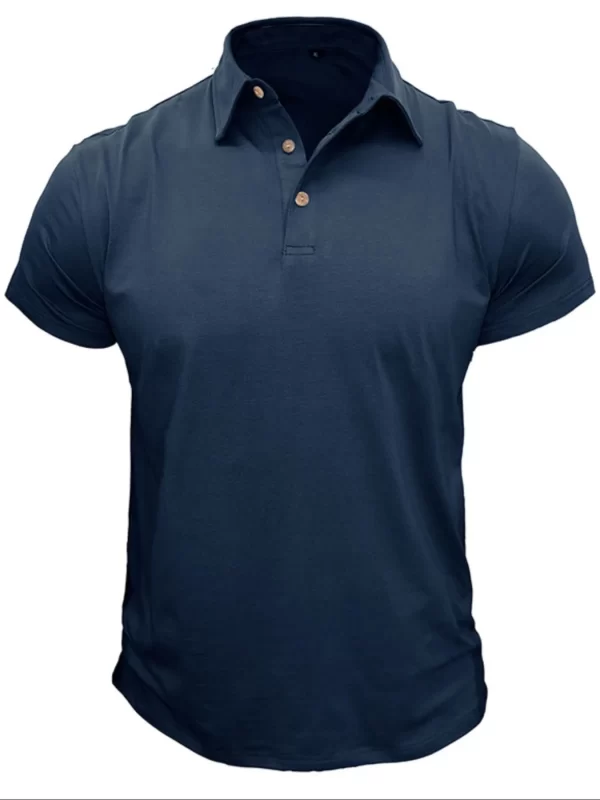 Men's Collared Neck Short Sleeve Polo Shirt - Image 9