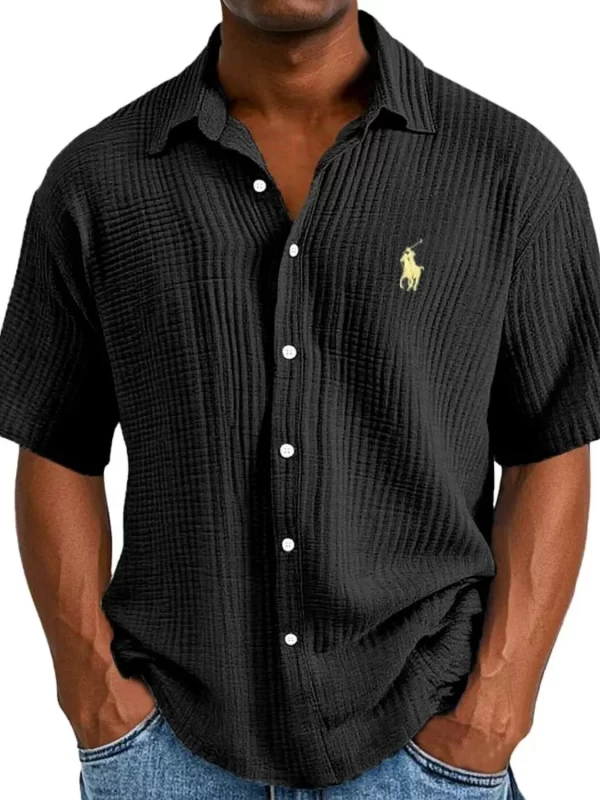 Men's Full Size Button Up Short Sleeve Shirt Plus Size - Image 10