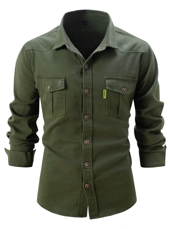 Men's Full Size Button Up Long Sleeve Shirt Plus Size - Image 6